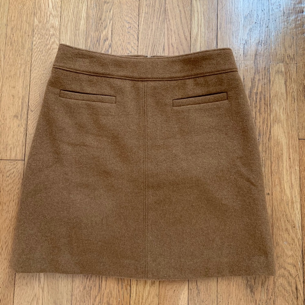 LOFT brown wool A line skirt 4P